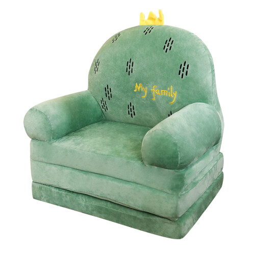 Runskmd Plush Foldable Kids Sofa Bed with Cartoon Backrest