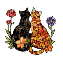 Cat Window Hanging Wall Art Decoration Set of 1