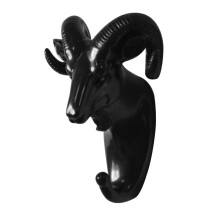 3D Goat Head Wall Hook Resin Heavy-Duty Hat and Key Holder