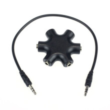 Stereo Audio Splitter Jack 3.5mm Snowflake Shape 5-Way