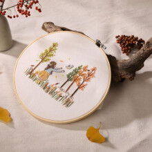 Stamped Embroidery Kit Colorful Life Pattern 30x30cm