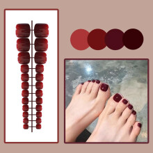 RUOYING glossy fake toenail patches 24 pcs