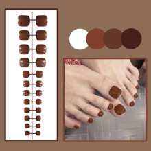 RUOYING glossy fake toenail patches 24 pcs