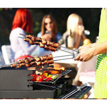 Stainless Steel Barbecue Skewers 430 Double Needle 12-Pack