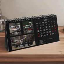 F1 Desk Calendar 2024 with Race Car Images