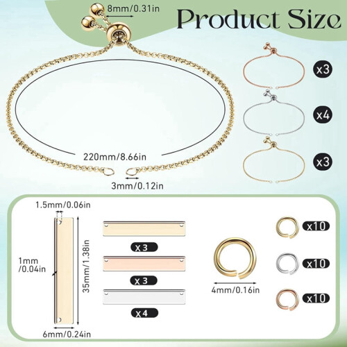 Kit DIY para Pulseira Gravável com 10 Etiquetas em Branco 2