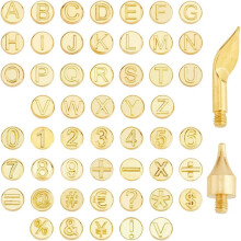 Wood Burning Tips Set Golden Brass 56 Pcs