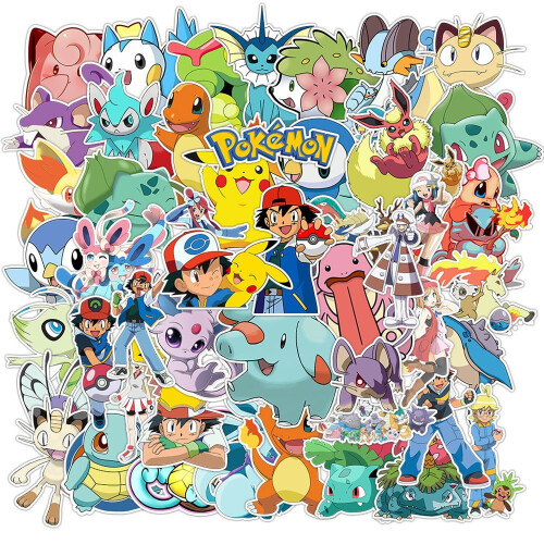 Pokemon vinyl stickers waterproof 50 pcs