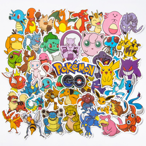 Pokemon vinyl stickers waterproof 50 pcs