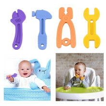 Baby teething toy with music and bite features