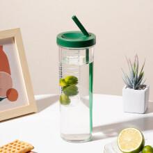 Portable plastic tumbler with lid and straw 24 oz
