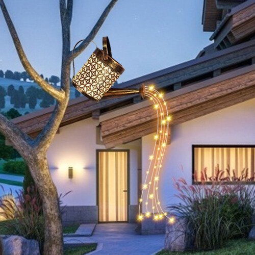 Solar LED String Light Watering Can Garden Decoration