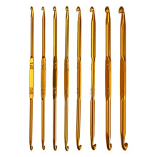 Crochet Hooks Set Aluminum Alloy 8-Piece Golden