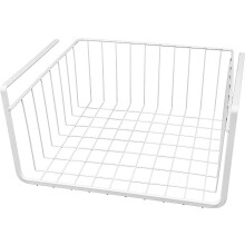 Roofei under-shelf wire basket organizer white 10.8x9.8x5.2