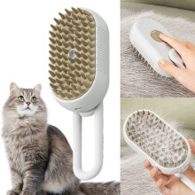 SunyaMood USB充电宠物梳 猫狗用梳毛刷 白色