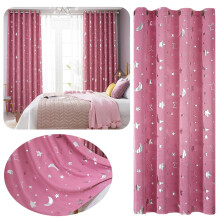 Meiiso blackout curtains pink star moon design 100130 cm