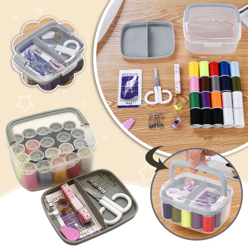 Meiiso sewing kit with case portable needle thread set 12