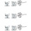 Sterling Silver Princess-Cut CZ Stud Earrings 2mm 3 Pairs 1