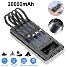 MDHAND Portable Solar Power Bank 20000mAh 4 USB