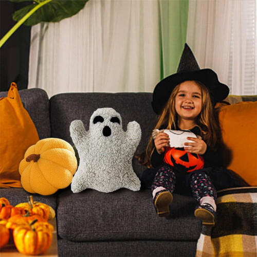 Ghost Pillow Halloween Decorative Plush Pillow White 20 cm