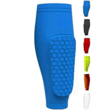 (XL, Blue 1piece) Shin Defender KidsShindefender Compression Sleeve with Honeycomb Pads