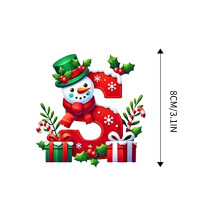 Christmas Snowman Ornament with Initial Letter, Red