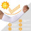 Cooling compression sun sleeves white 2 pairs 2