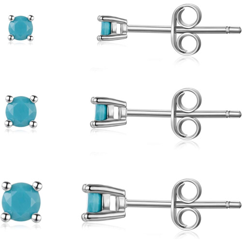 Sterling Silver Turquoise Stud Earrings 1 Pair