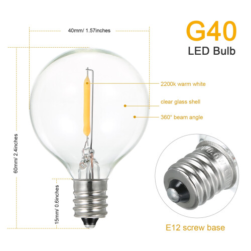 Λαμπτήρες G40 Ανταλλακτικοί E12Base3Pack Θερμό Λευκό 1