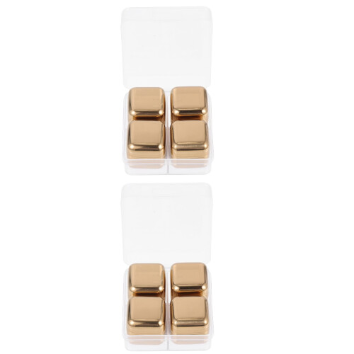 Stainless Steel Ice Cooling Cubes 2 Sets