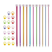 Tunisian Crochet Hooks Set Aluminum 2mm to 8mm 11 pcs