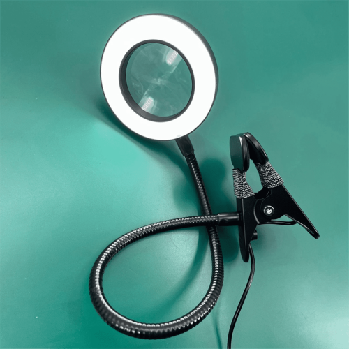 Lámpara de lupa LED para belleza de uñas, con clip. 1