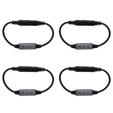 4X Controlador en LíNea de Bajo Perfil Interruptor de AtenuacióN de 3 Teclas para Tira de Luz LED Negro