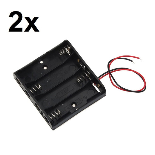 Portabatterie per 4 batterie AA con clip a molla