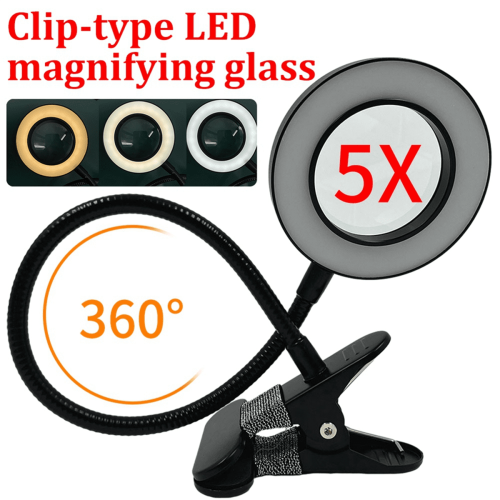 Lámpara de lupa LED para belleza de uñas, con clip. 2