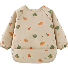 Waterproof Long Sleeve Baby Bib with Pocket, Adjustable,