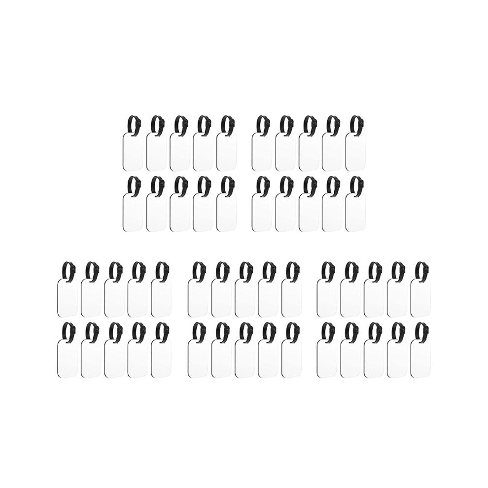 50Pcs Sublimation Blank Luggage Tags Blank Travel Bag Baggage Tags With Strap Double Sided Suitcase Label Tag White 6032175101187