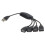 USB splitter hub 1-4 ports flexible black cable 1