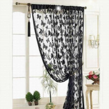 Door curtain room divider with tassel pattern