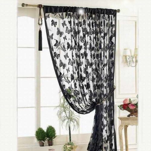 Door curtain room divider with tassel pattern