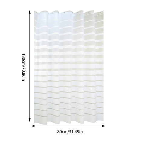 White Polyester Shower Curtain Liner Machine Washable 1
