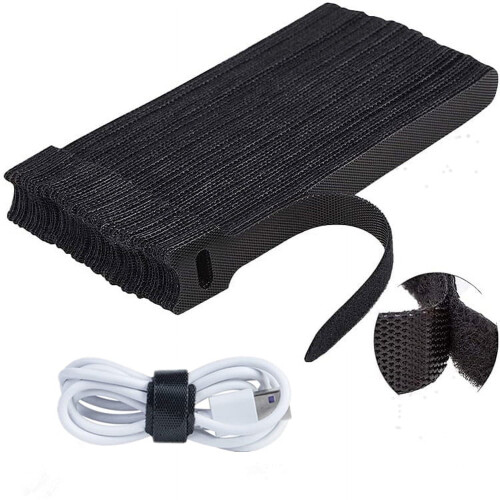 Roofei Reusable Cable Ties 6 x 0.5 inch Black 30 Pack