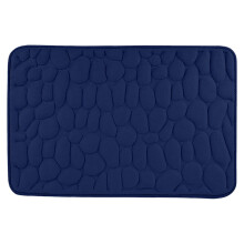 JeashCHAT Memory Foam Bath Mat Dark Blue 20x32 Inch