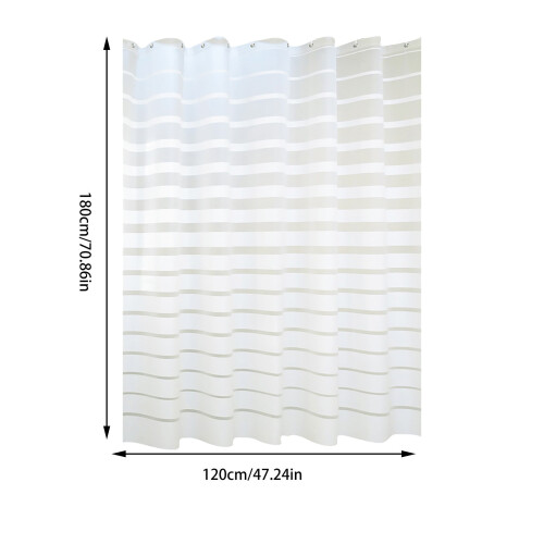 White Polyester Shower Curtain Liner Machine Washable 2