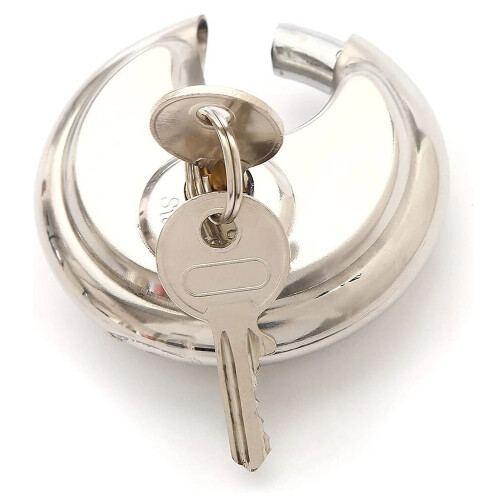 Round Lock Padlock Stainless Steel Waterproof Silver
