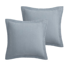 Levtex Home Mills Waffle Euro Sham Slate Blue 26x26 in Set