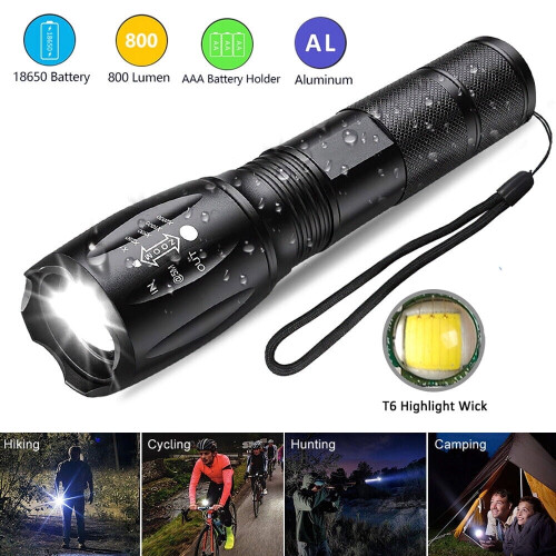 LED flashlight zoomable 1000 lumens