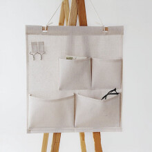 Over the Door Storage Pockets Linen Cotton 7-Pocket