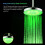 LED rainfall shower head round 8 inch RGB temperature sensor 8
