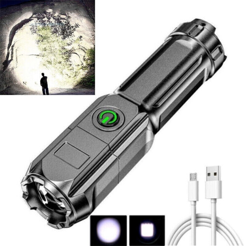 MDHAND LED flashlight rechargeable tactical zoom 990000 lm